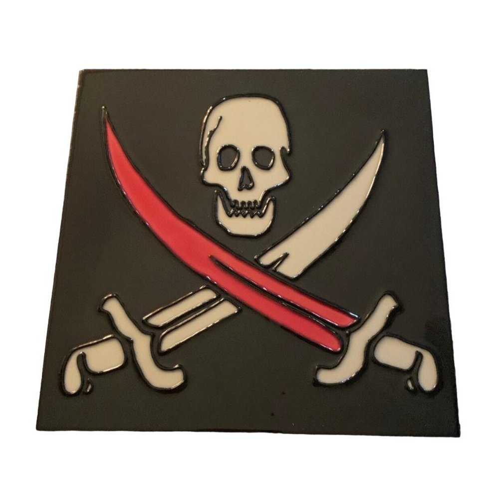 Jolly Rodger Pirate 8x8 Decorative Wall Art Ceramic Tile  New Backsplash Gift